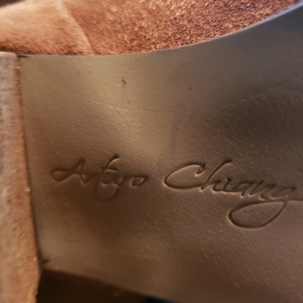 Arturo Chiang brown leather booties 10 m like new - Picture 4 of 5